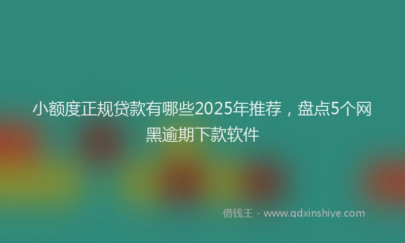 小额度正规贷款有哪些2025年推荐，盘点5个网黑逾期下款软件