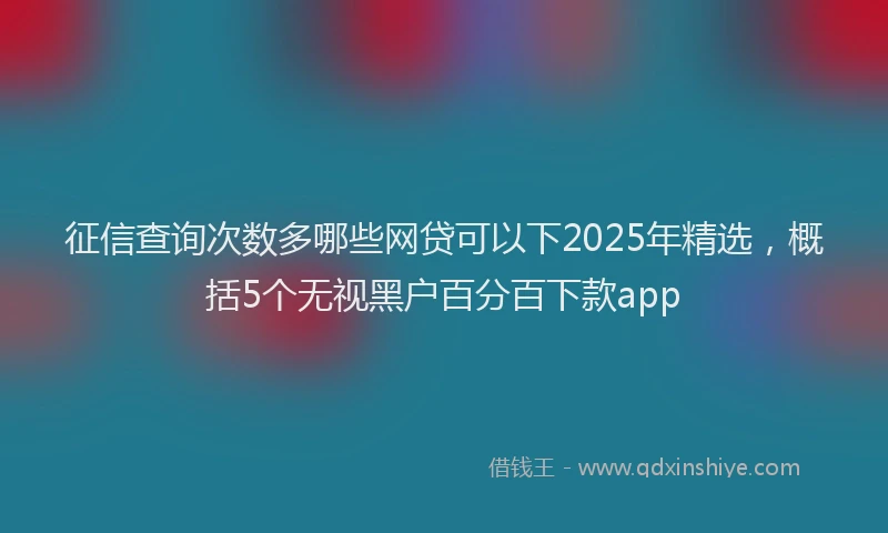 征信查询次数多哪些网贷可以下2025年精选，概括5个无视黑户百分百下款app