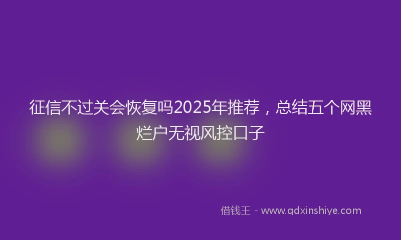 征信不过关会恢复吗2025年推荐，总结五个网黑烂户无视风控口子
