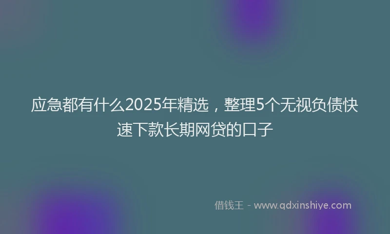 应急都有什么2025年精选，整理5个无视负债快速下款长期网贷的口子