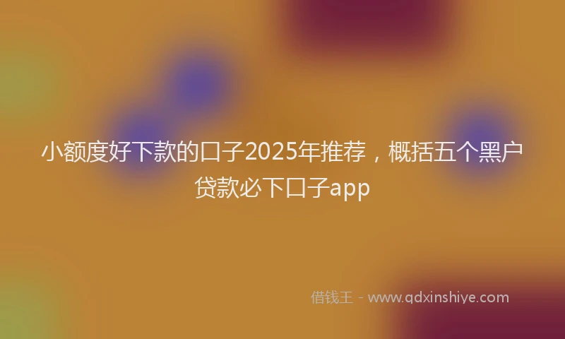 小额度好下款的口子2025年推荐，概括五个黑户贷款必下口子app