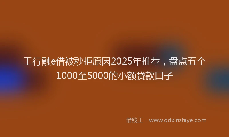 工行融e借被秒拒原因2025年推荐，盘点五个1000至5000的小额贷款口子