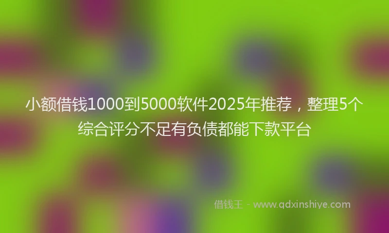 小额借钱1000到5000软件2025年推荐，整理5个综合评分不足有负债都能下款平台