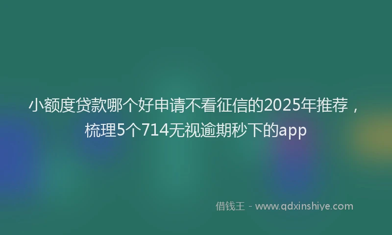 小额度贷款哪个好申请不看征信的2025年推荐，梳理5个714无视逾期秒下的app