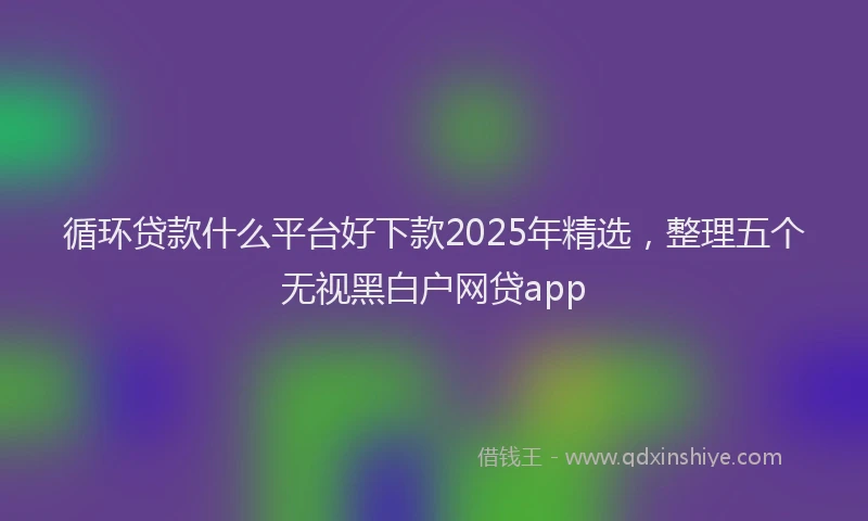 循环贷款什么平台好下款2025年精选，整理五个无视黑白户网贷app