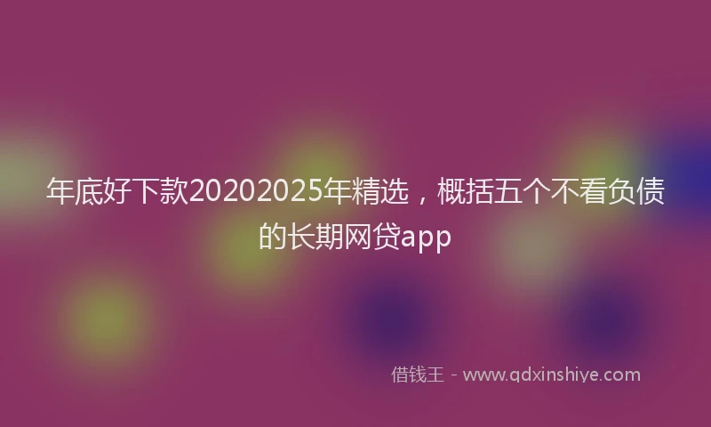 年底好下款20202025年精选，概括五个不看负债的长期网贷app