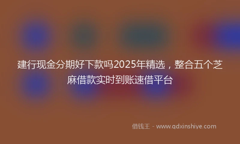 建行现金分期好下款吗2025年精选，整合五个芝麻借款实时到账速借平台