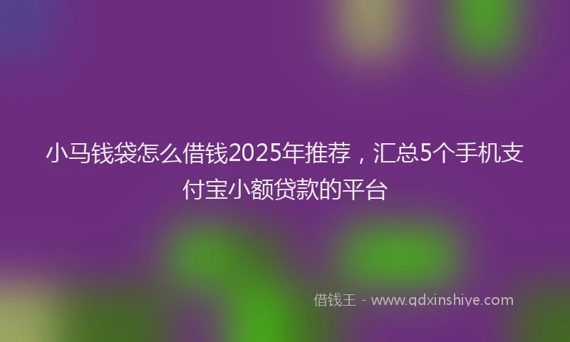 小马钱袋怎么借钱2025年推荐，汇总5个手机支付宝小额贷款的平台