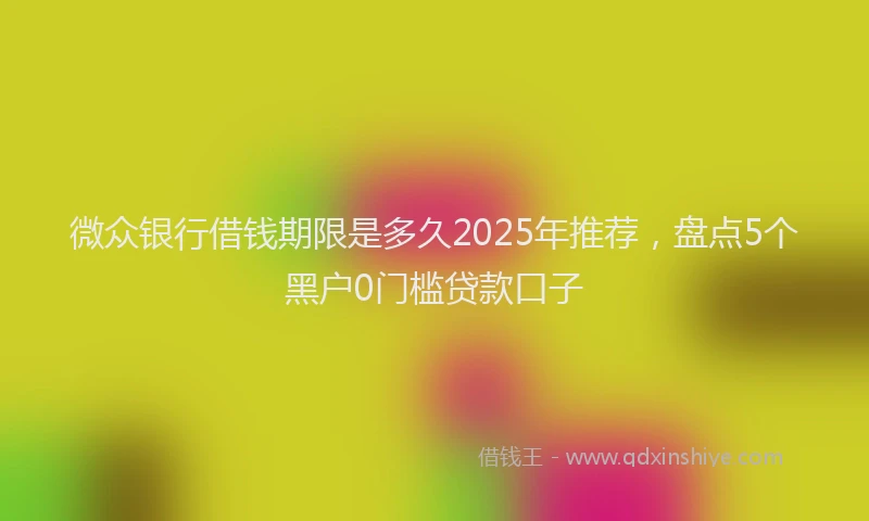 微众银行借钱期限是多久2025年推荐，盘点5个黑户0门槛贷款口子
