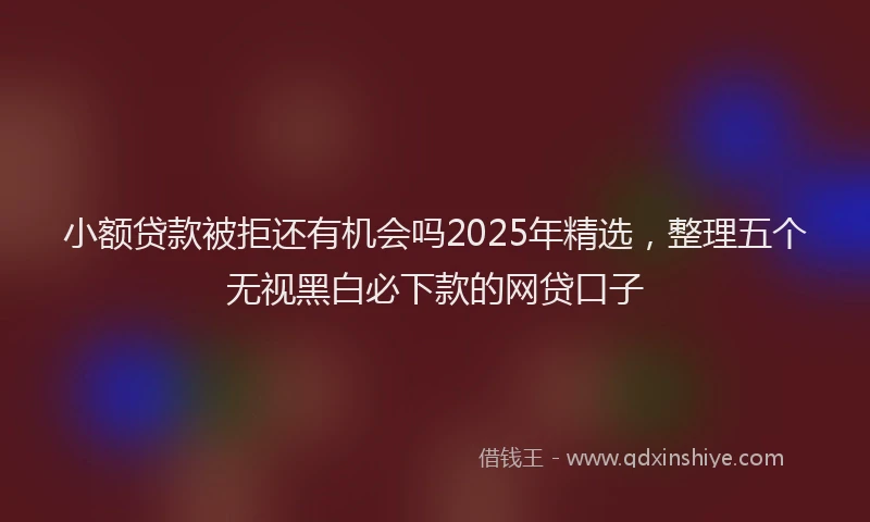 小额贷款被拒还有机会吗2025年精选，整理五个无视黑白必下款的网贷口子