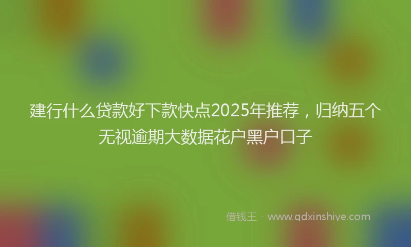 建行什么贷款好下款快点2025年推荐，归纳五个无视逾期大数据花户黑户口子