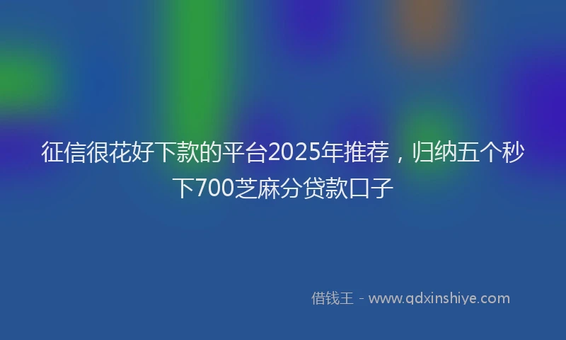 征信很花好下款的平台2025年推荐，归纳五个秒下700芝麻分贷款口子