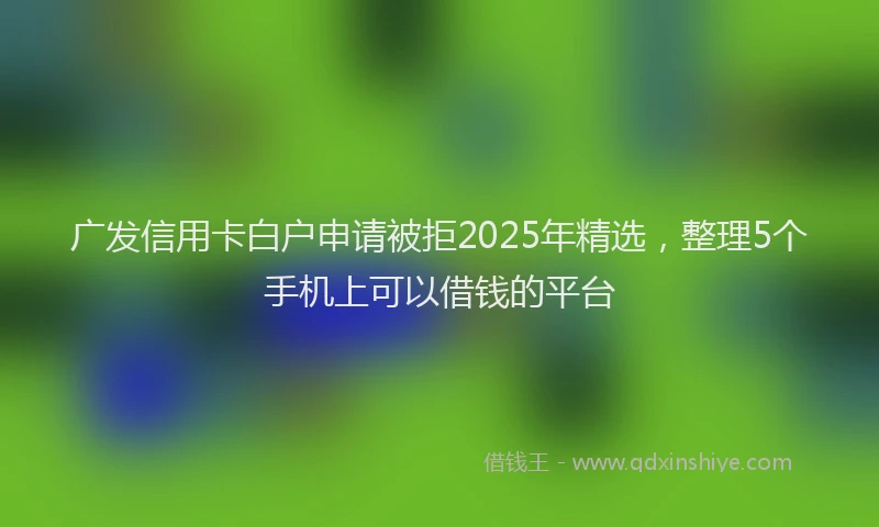 广发信用卡白户申请被拒2025年精选，整理5个手机上可以借钱的平台