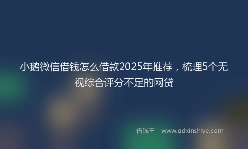 小鹅微信借钱怎么借款2025年推荐，梳理5个无视综合评分不足的网贷