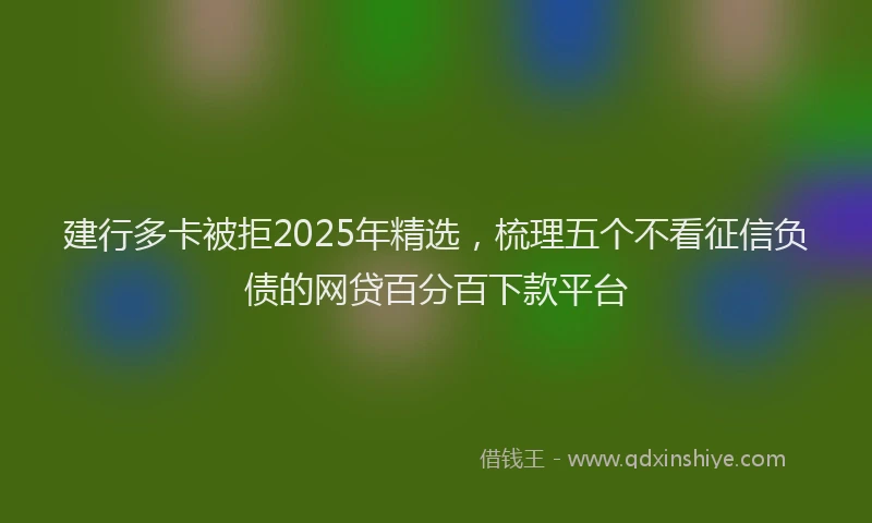 建行多卡被拒2025年精选，梳理五个不看征信负债的网贷百分百下款平台