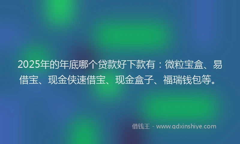 2025年的年底哪个贷款好下款有：微粒宝盒、易借宝、现金侠速借宝、现金盒子、福瑞钱包等。