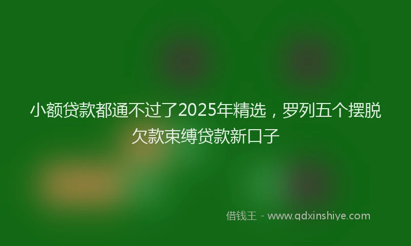小额贷款都通不过了2025年精选，罗列五个摆脱欠款束缚贷款新口子