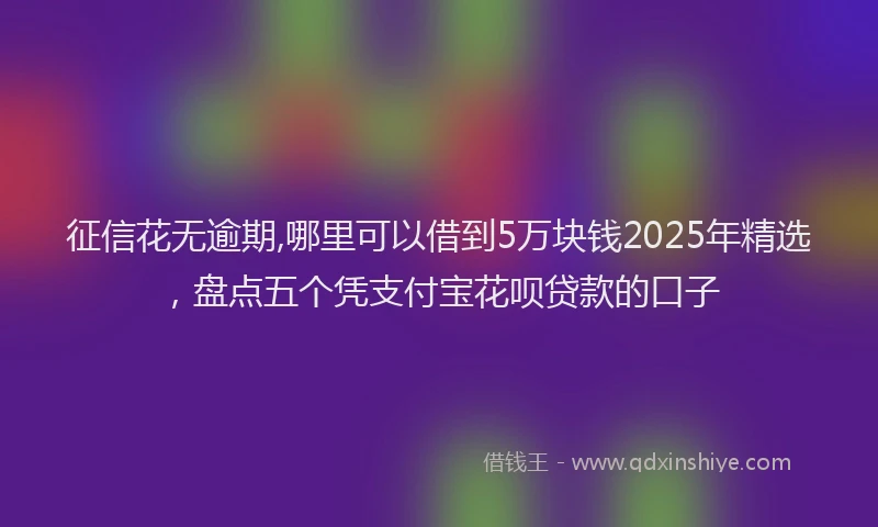 征信花无逾期,哪里可以借到5万块钱2025年精选，盘点五个凭支付宝花呗贷款的口子