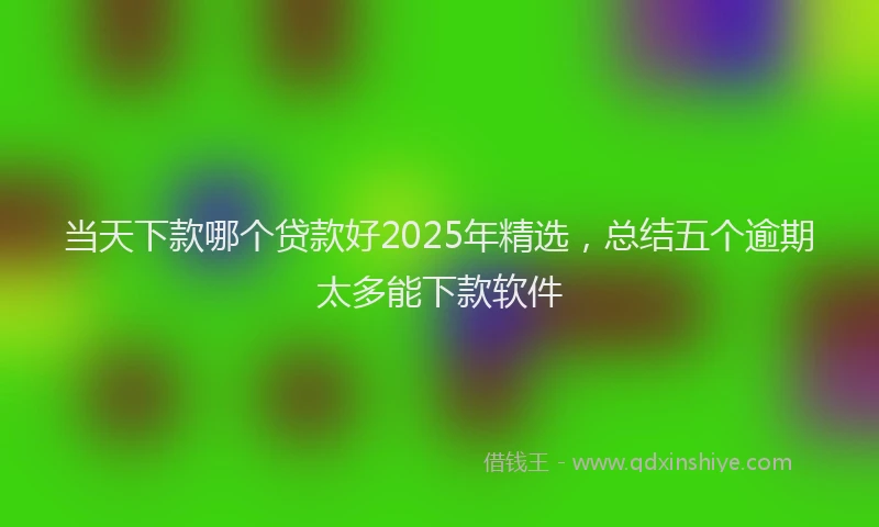 当天下款哪个贷款好2025年精选，总结五个逾期太多能下款软件