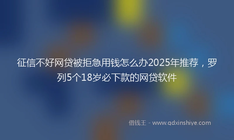 征信不好网贷被拒急用钱怎么办2025年推荐，罗列5个18岁必下款的网贷软件