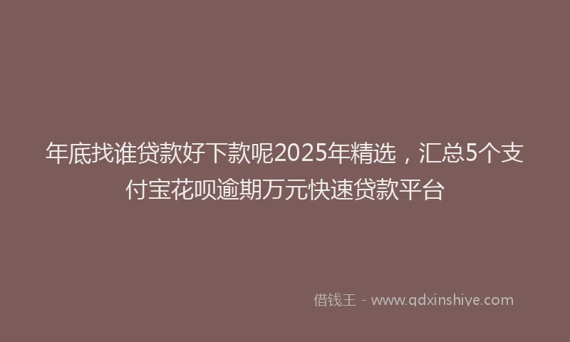 年底找谁贷款好下款呢2025年精选，汇总5个支付宝花呗逾期万元快速贷款平台