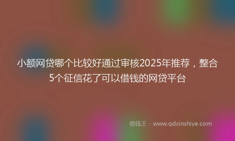 小额网贷哪个比较好通过审核2025年推荐，整合5个征信花了可以借钱的网贷平台