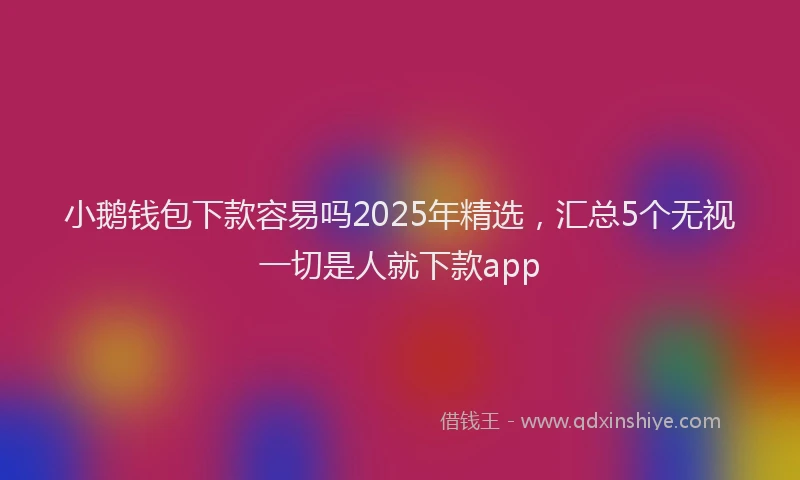 小鹅钱包下款容易吗2025年精选，汇总5个无视一切是人就下款app