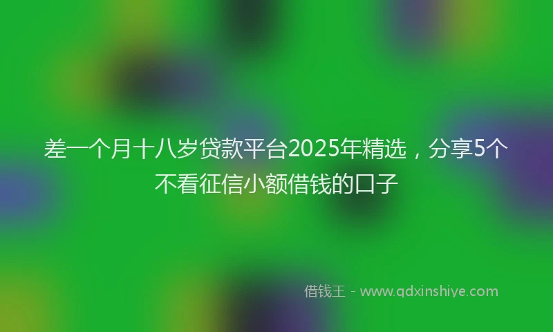 差一个月十八岁贷款平台2025年精选，分享5个不看征信小额借钱的口子