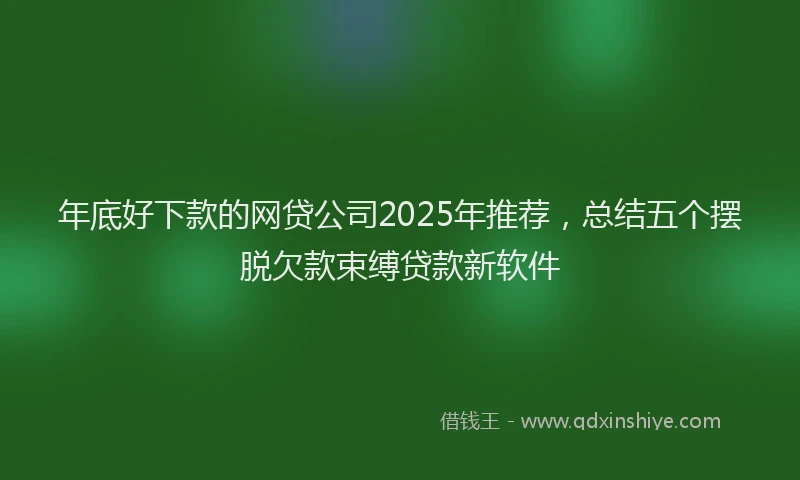 年底好下款的网贷公司2025年推荐，总结五个摆脱欠款束缚贷款新软件