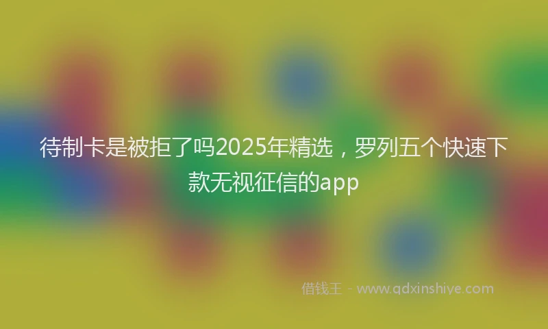 待制卡是被拒了吗2025年精选，罗列五个快速下款无视征信的app