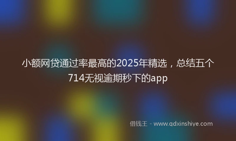 小额网贷通过率最高的2025年精选，总结五个714无视逾期秒下的app