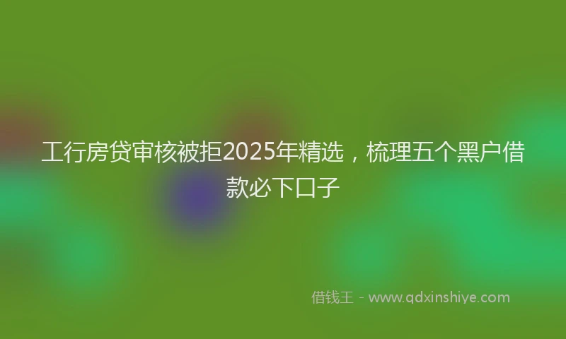 工行房贷审核被拒2025年精选，梳理五个黑户借款必下口子