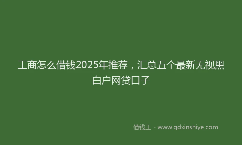 工商怎么借钱2025年推荐，汇总五个最新无视黑白户网贷口子