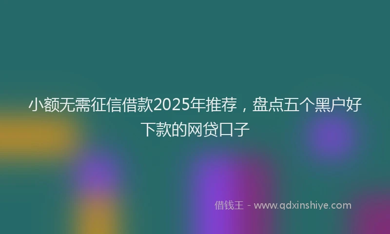 小额无需征信借款2025年推荐，盘点五个黑户好下款的网贷口子