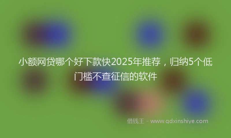 小额网贷哪个好下款快2025年推荐，归纳5个低门槛不查征信的软件