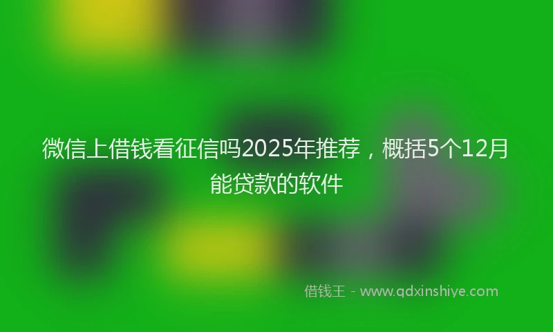 微信上借钱看征信吗2025年推荐，概括5个12月能贷款的软件