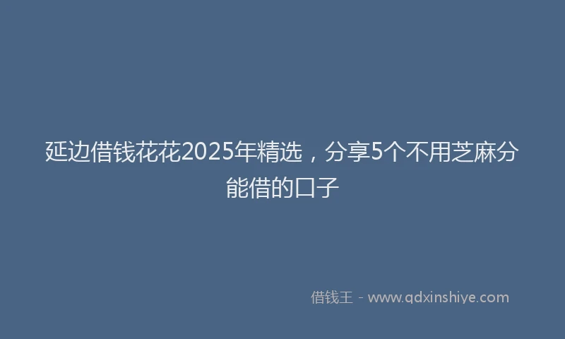 延边借钱花花2025年精选，分享5个不用芝麻分能借的口子