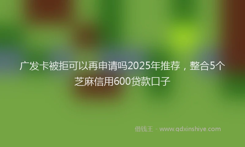 广发卡被拒可以再申请吗2025年推荐，整合5个芝麻信用600贷款口子