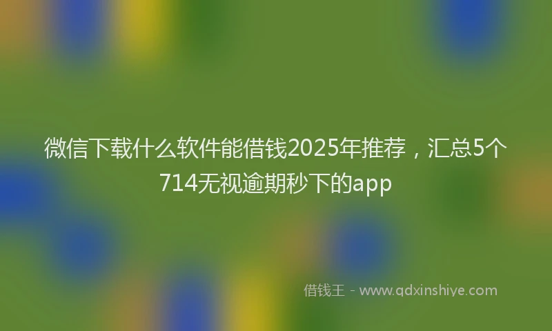 微信下载什么软件能借钱2025年推荐，汇总5个714无视逾期秒下的app