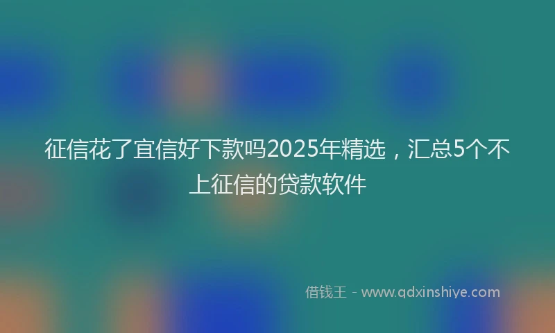 征信花了宜信好下款吗2025年精选，汇总5个不上征信的贷款软件