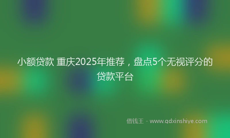 小额贷款 重庆2025年推荐，盘点5个无视评分的贷款平台