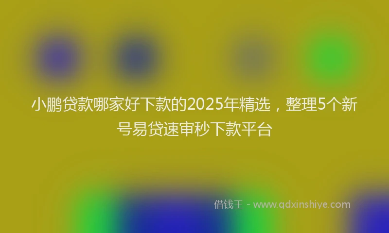 小鹏贷款哪家好下款的2025年精选，整理5个新号易贷速审秒下款平台