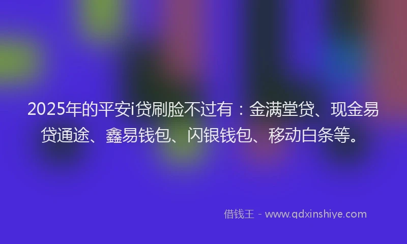 2025年的平安i贷刷脸不过有：金满堂贷、现金易贷通途、鑫易钱包、闪银钱包、移动白条等。