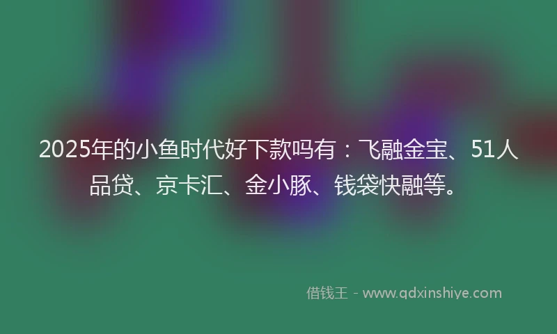 2025年的小鱼时代好下款吗有：飞融金宝、51人品贷、京卡汇、金小豚、钱袋快融等。