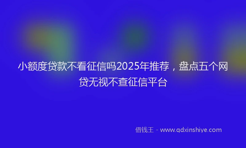 小额度贷款不看征信吗2025年推荐，盘点五个网贷无视不查征信平台