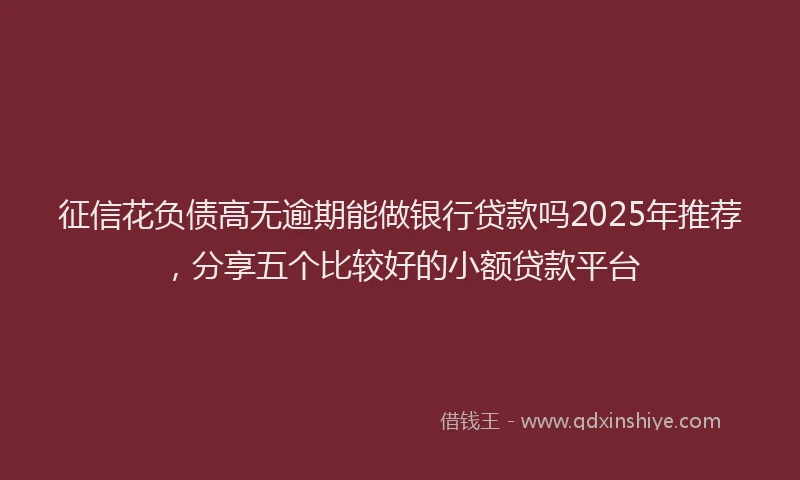 征信花负债高无逾期能做银行贷款吗2025年推荐，分享五个比较好的小额贷款平台