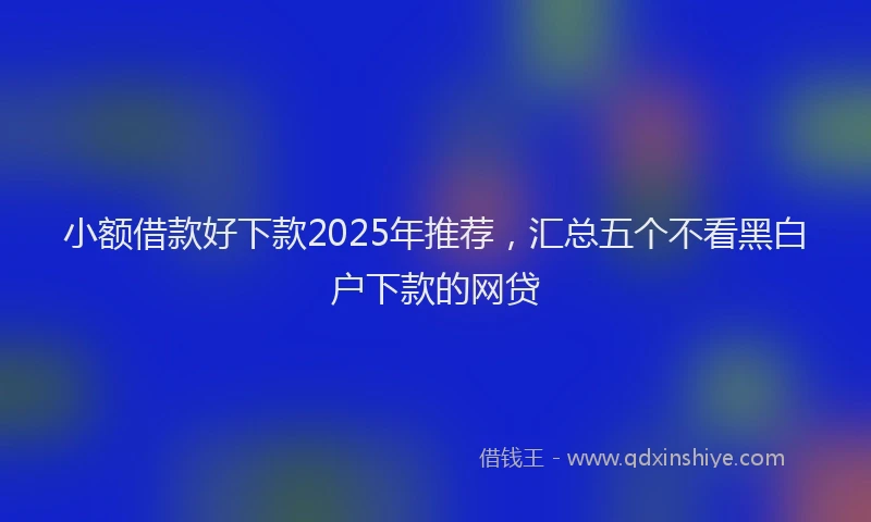 小额借款好下款2025年推荐，汇总五个不看黑白户下款的网贷
