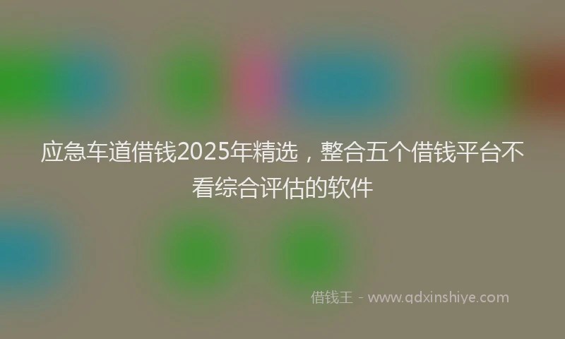 应急车道借钱2025年精选，整合五个借钱平台不看综合评估的软件