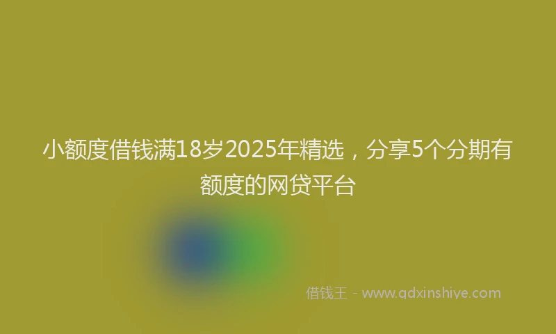 小额度借钱满18岁2025年精选，分享5个分期有额度的网贷平台