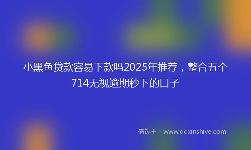 小黑鱼贷款容易下款吗2025年推荐，整合五个714无视逾期秒下的口子